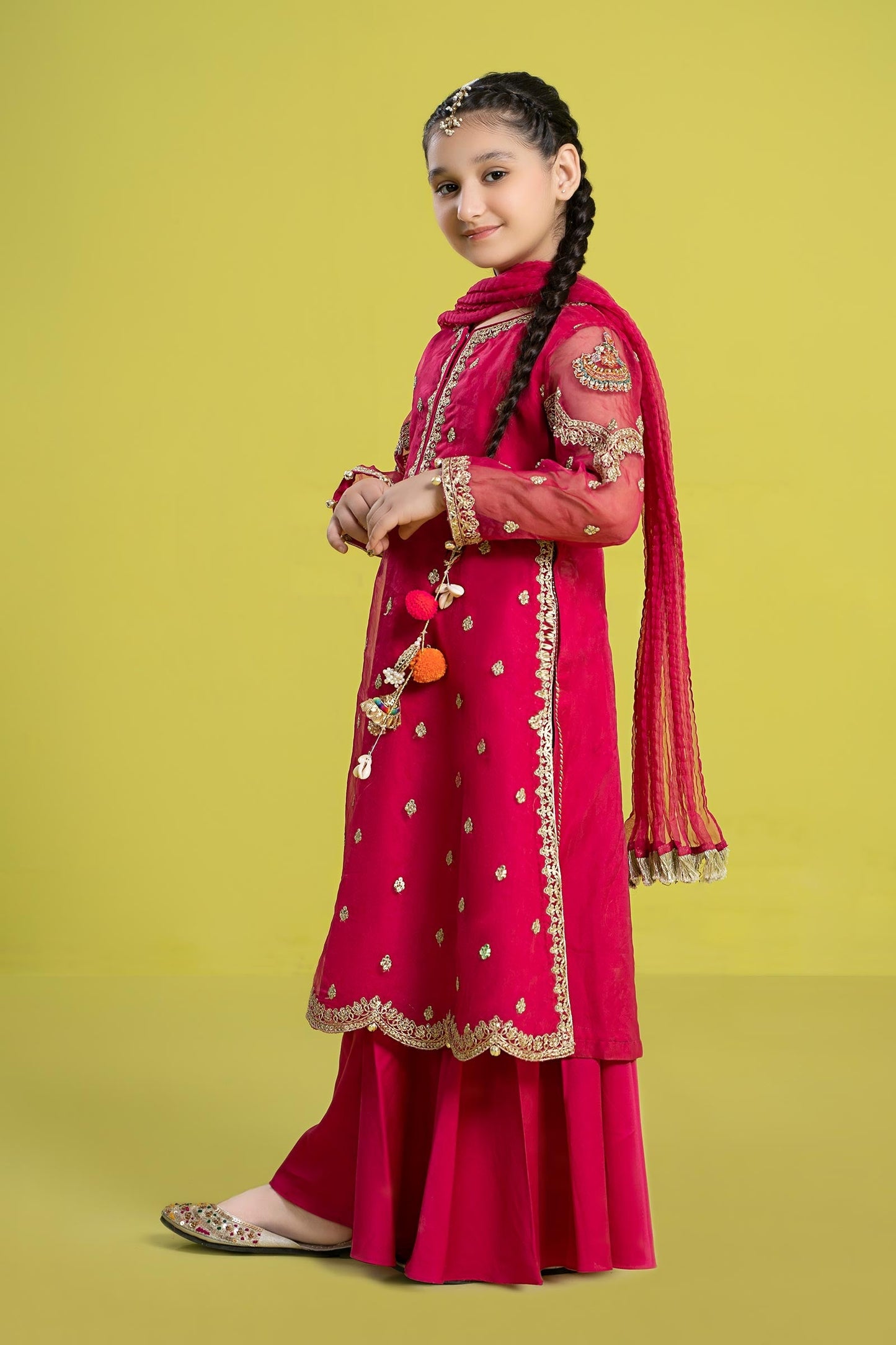 3 PIECE EMBROIDERED ORGANZA SUIT | MKS-EF24-23