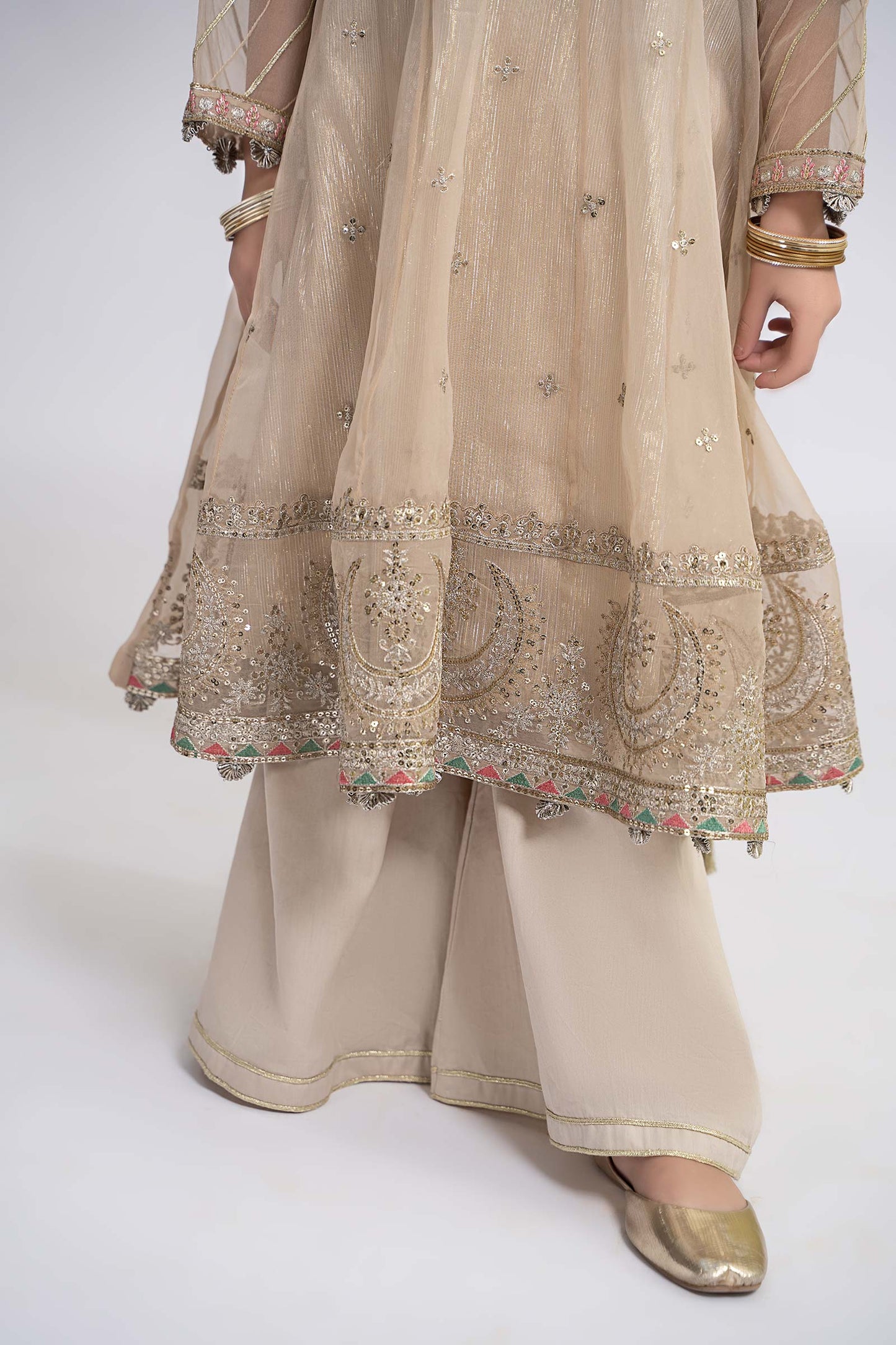 3 PIECE EMBROIDERED ORGANZA SUIT | MKS-EF24-26