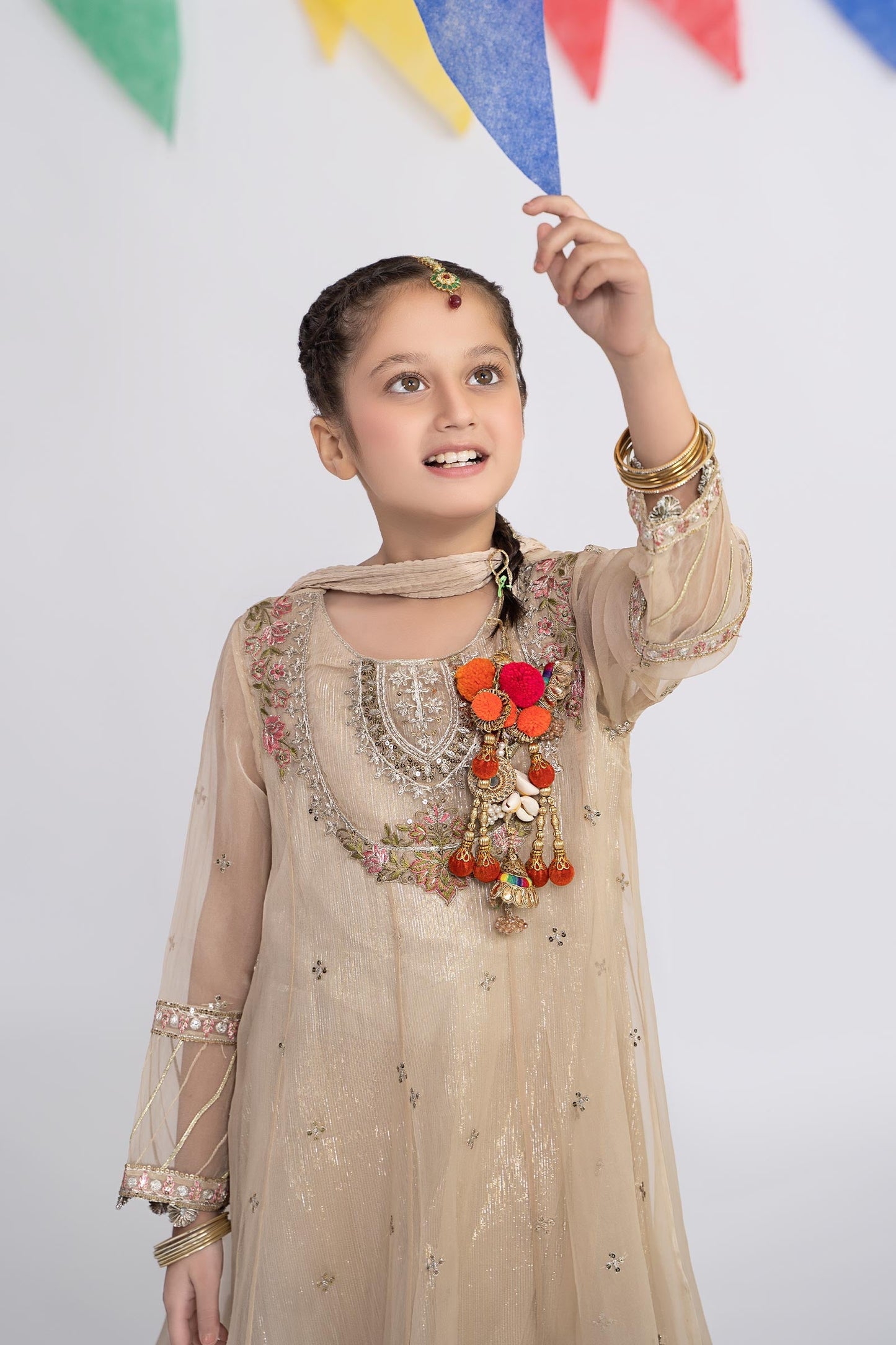 3 PIECE EMBROIDERED ORGANZA SUIT | MKS-EF24-26