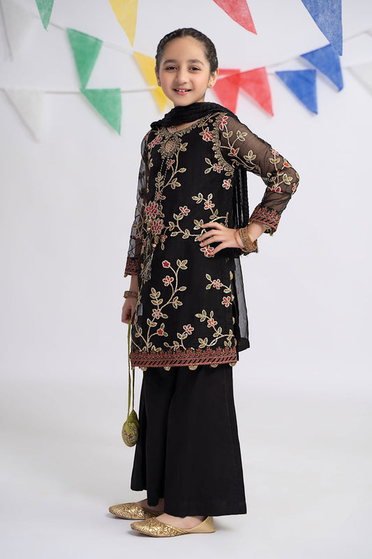 3 PIECE EMBROIDERED ORGANZA SUIT | MKS-EF24-30