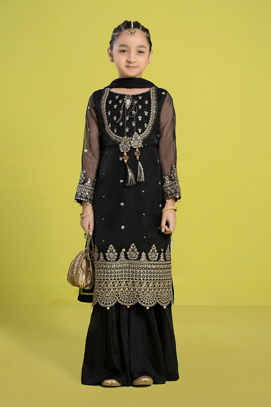 3 PIECE EMBROIDERED ORGANZA SUIT | MKS-EF24-37