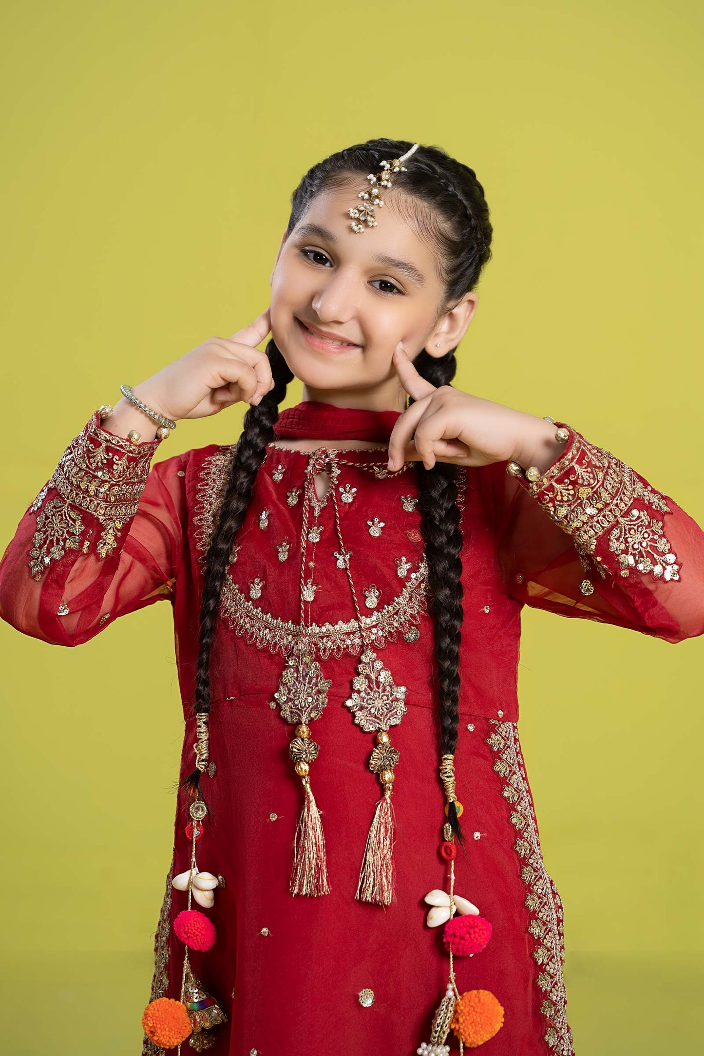 3 PIECE EMBROIDERED ORGANZA SUIT | MKS-EF24-37