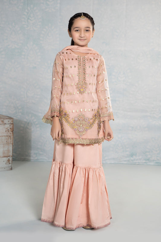 3 PIECE EMBROIDERED ORGANZA SUIT | MKS-EF24-45