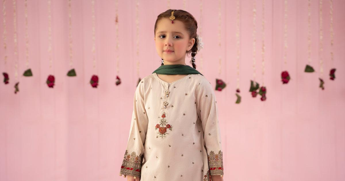 3 PIECE EMBROIDERED DOBBY SUIT | MKD-EF24-04