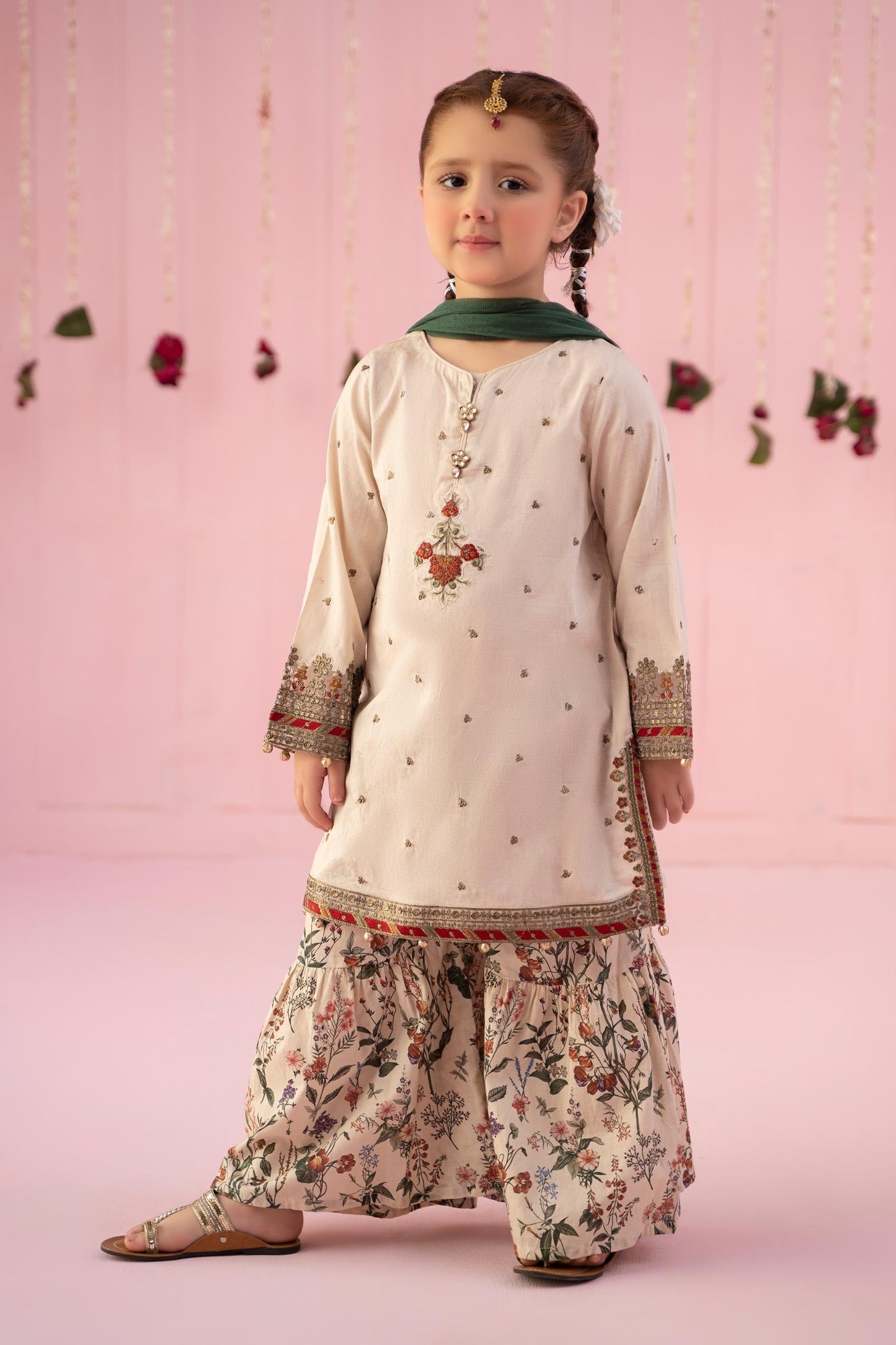 3 PIECE EMBROIDERED DOBBY SUIT | MKD-EF24-04