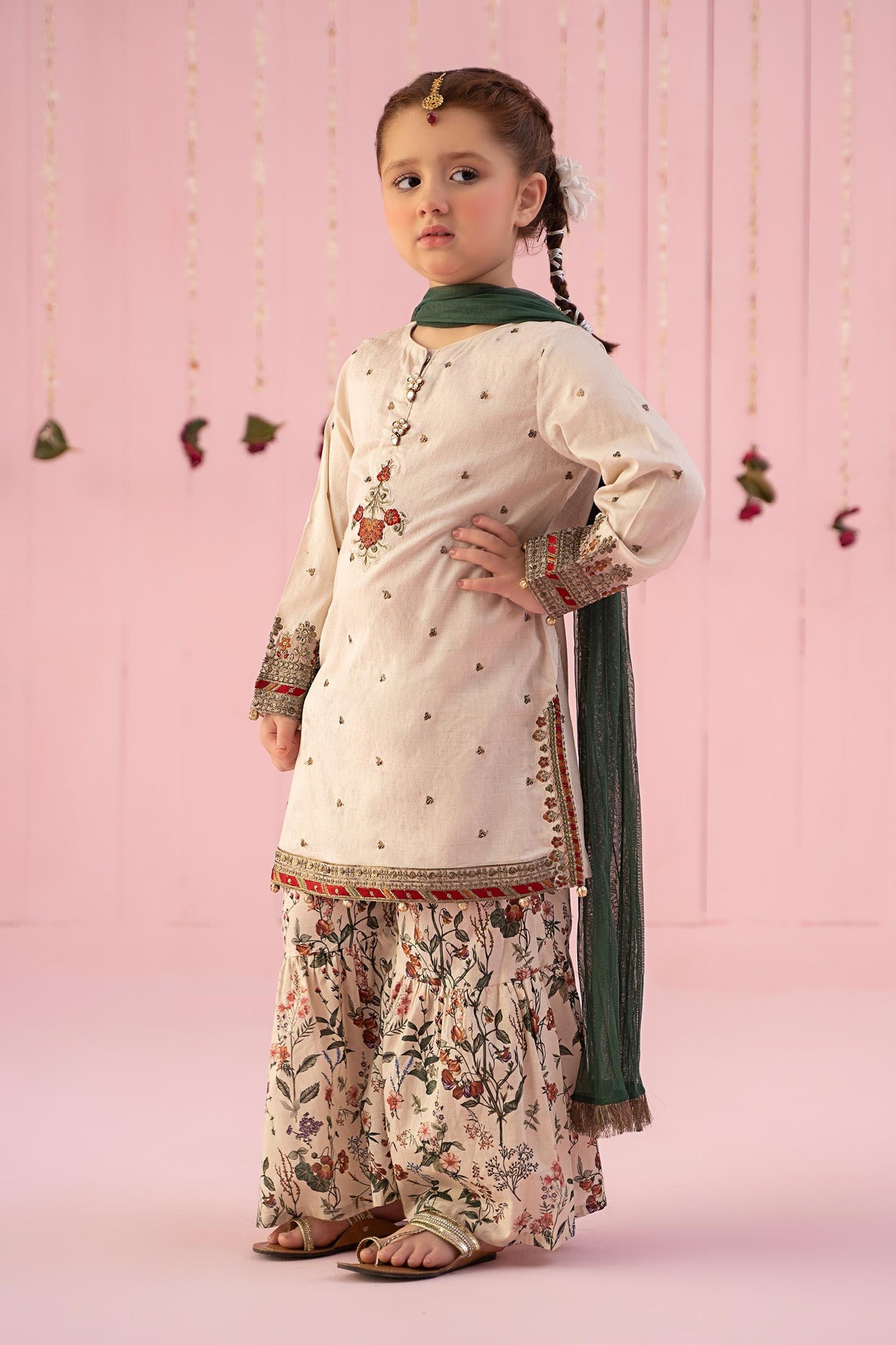 3 PIECE EMBROIDERED DOBBY SUIT | MKD-EF24-04