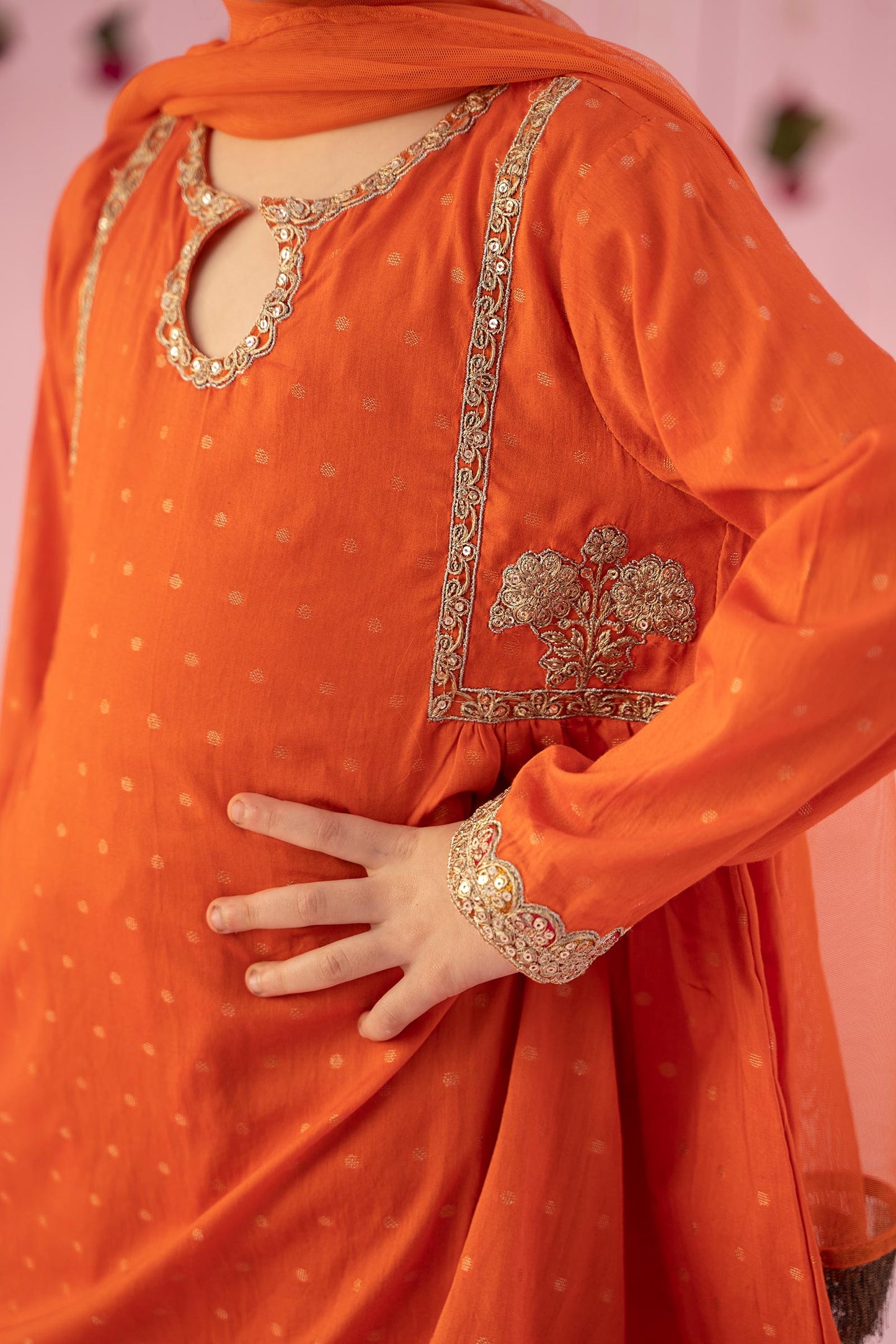 3 PIECE EMBROIDERED JACQUARD BROSHIA SUIT | MKD-EF24-16