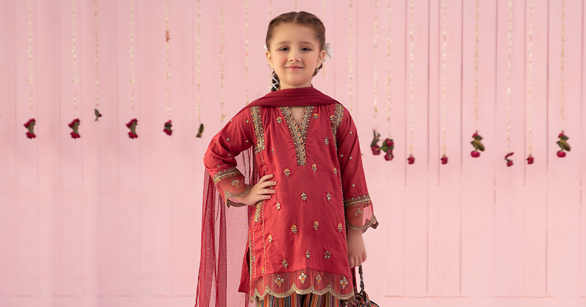 3 PIECE EMBROIDERED DOBBY SUIT | MKD-EF24-05