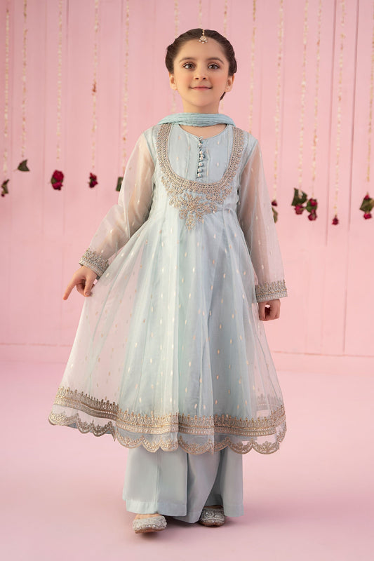 3 PIECE EMBROIDERED ORGANZA SUIT | MKS-EF24-19