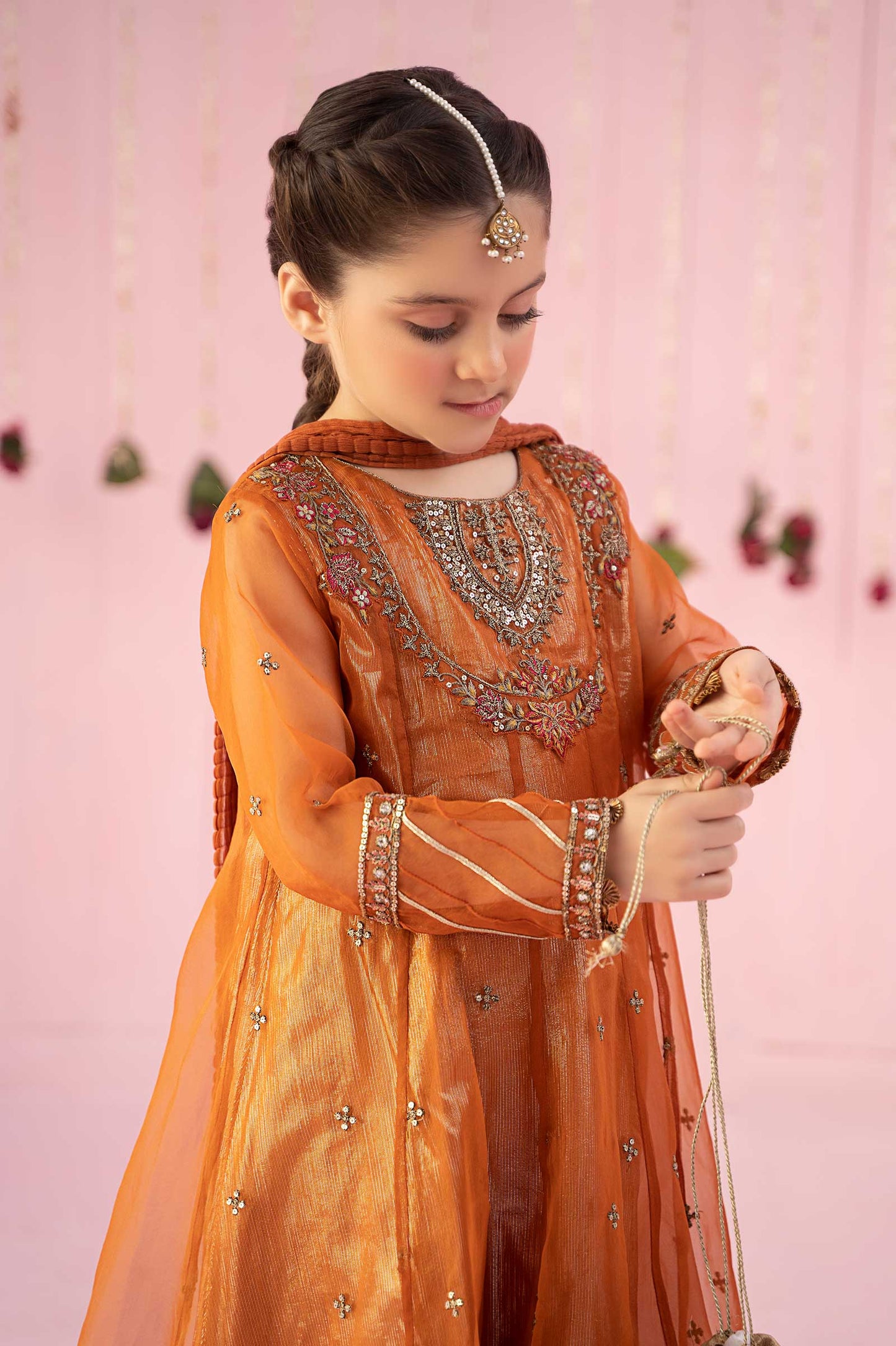 3 PIECE EMBROIDERED ORGANZA SUIT | MKS-EF24-26