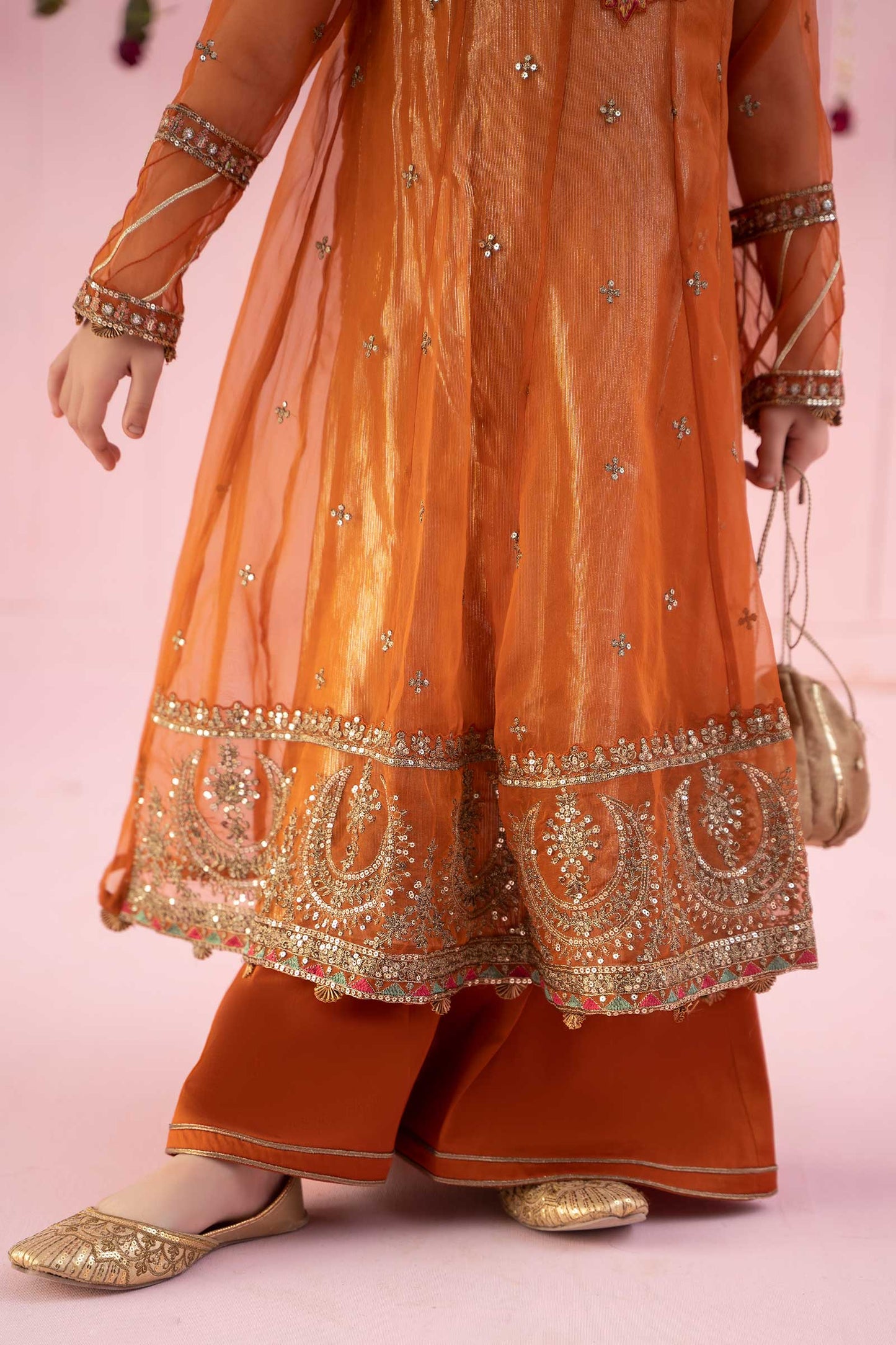 3 PIECE EMBROIDERED ORGANZA SUIT | MKS-EF24-26