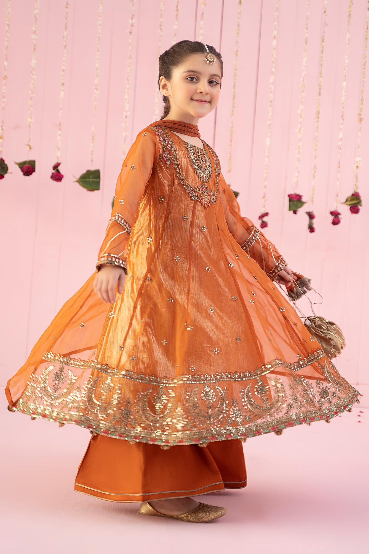 3 PIECE EMBROIDERED ORGANZA SUIT | MKS-EF24-26