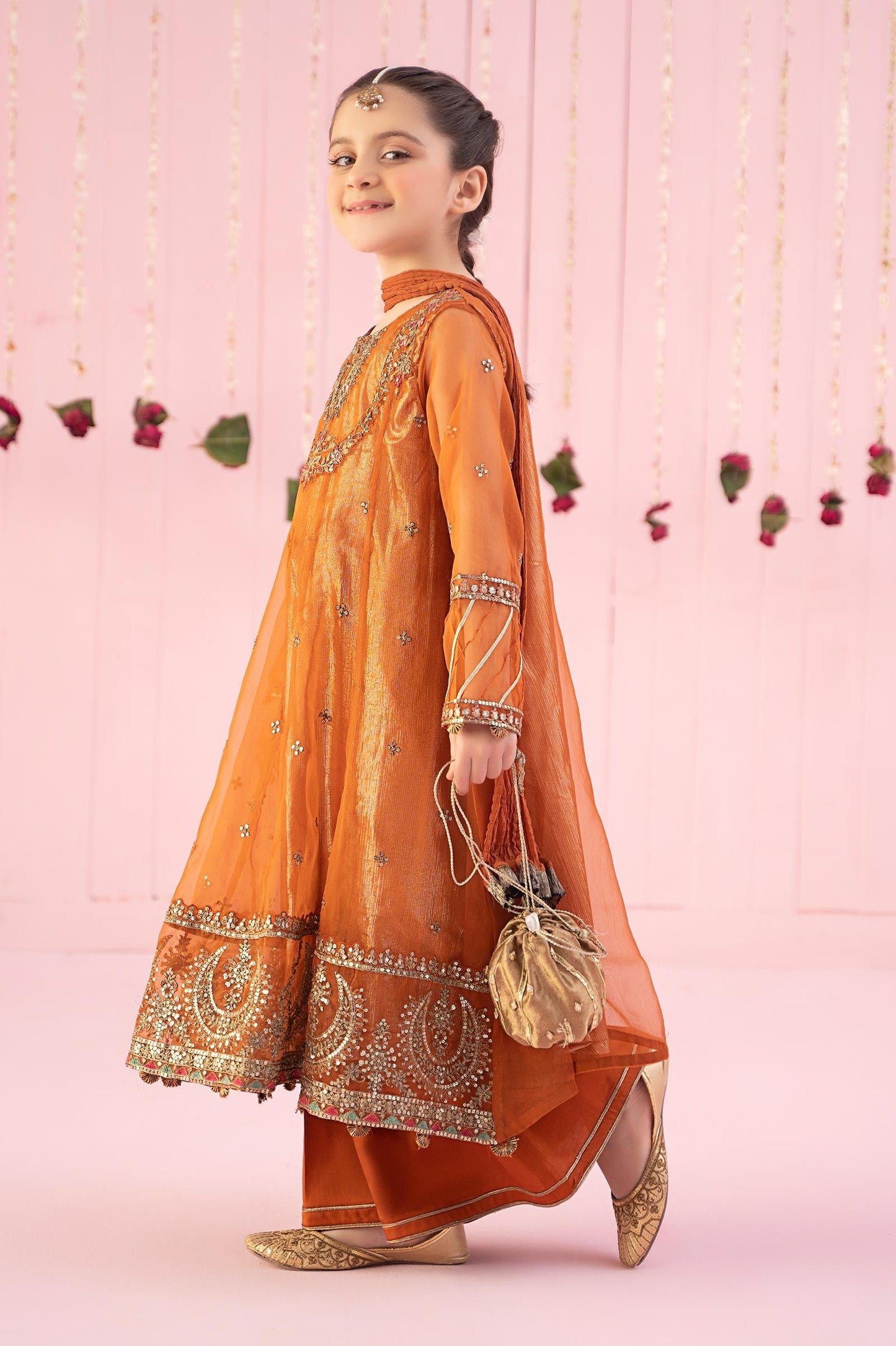 3 PIECE EMBROIDERED ORGANZA SUIT | MKS-EF24-26