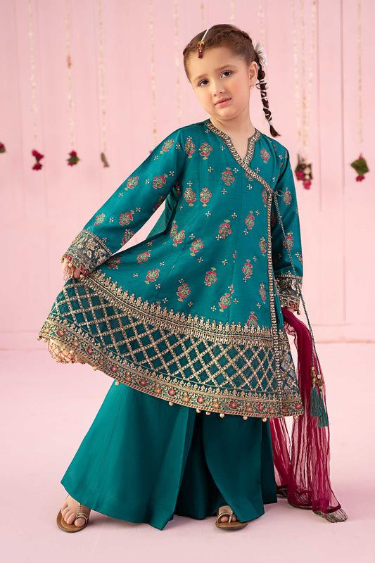 3 PIECE EMBROIDERED RAW SILK SUIT | MKS-EF24-43