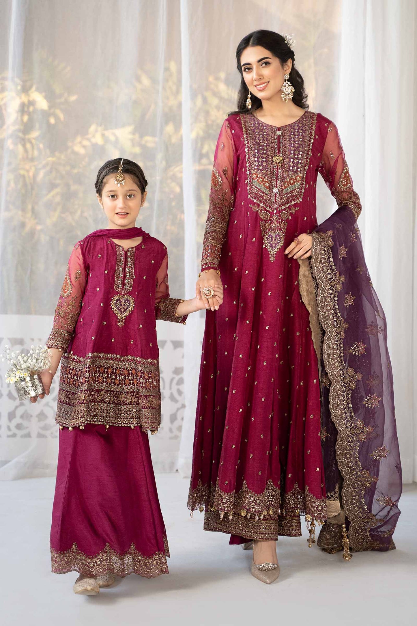 3 PIECE EMBROIDERED RAW SILK SUIT | SF-EF24-06