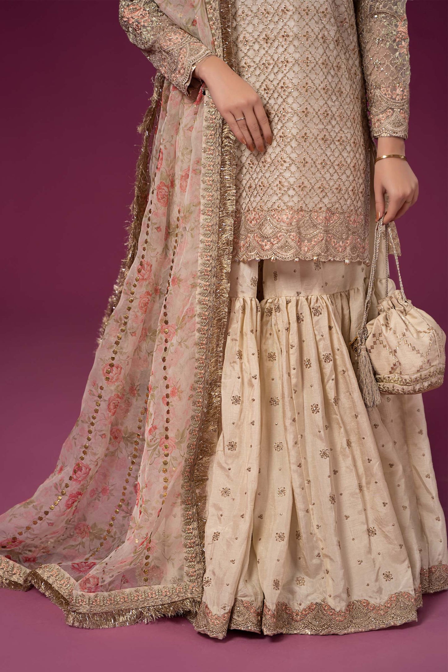 3 PIECE EMBROIDERED ORGANZA SUIT | SF-EF24-01