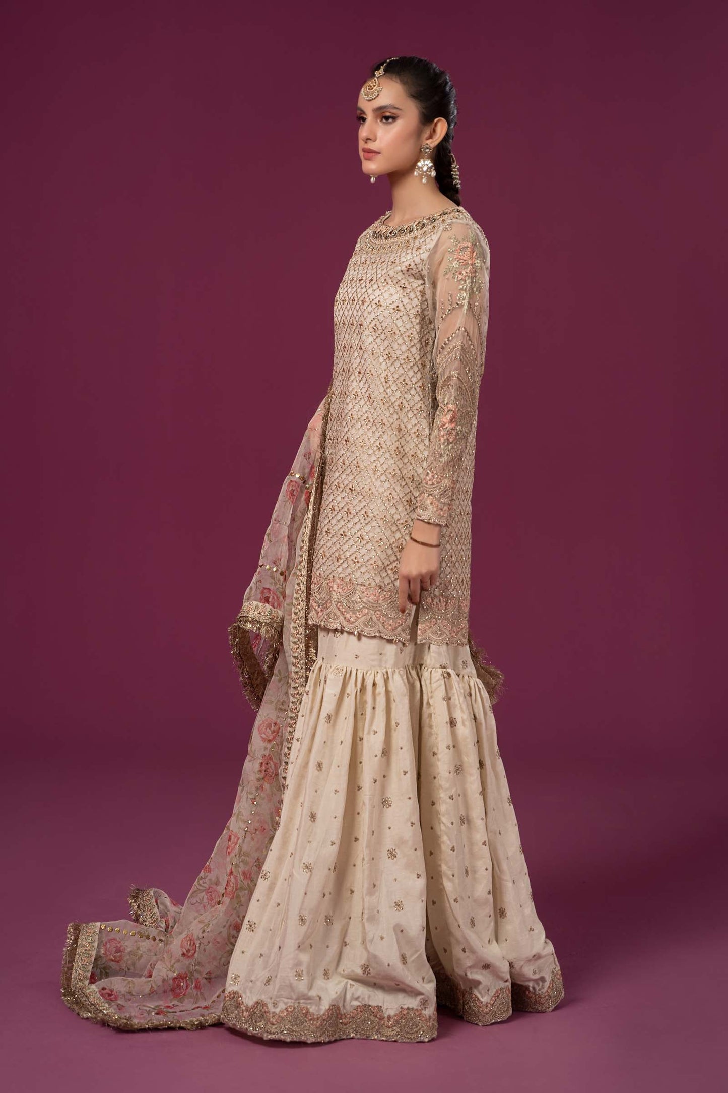 3 PIECE EMBROIDERED ORGANZA SUIT | SF-EF24-01