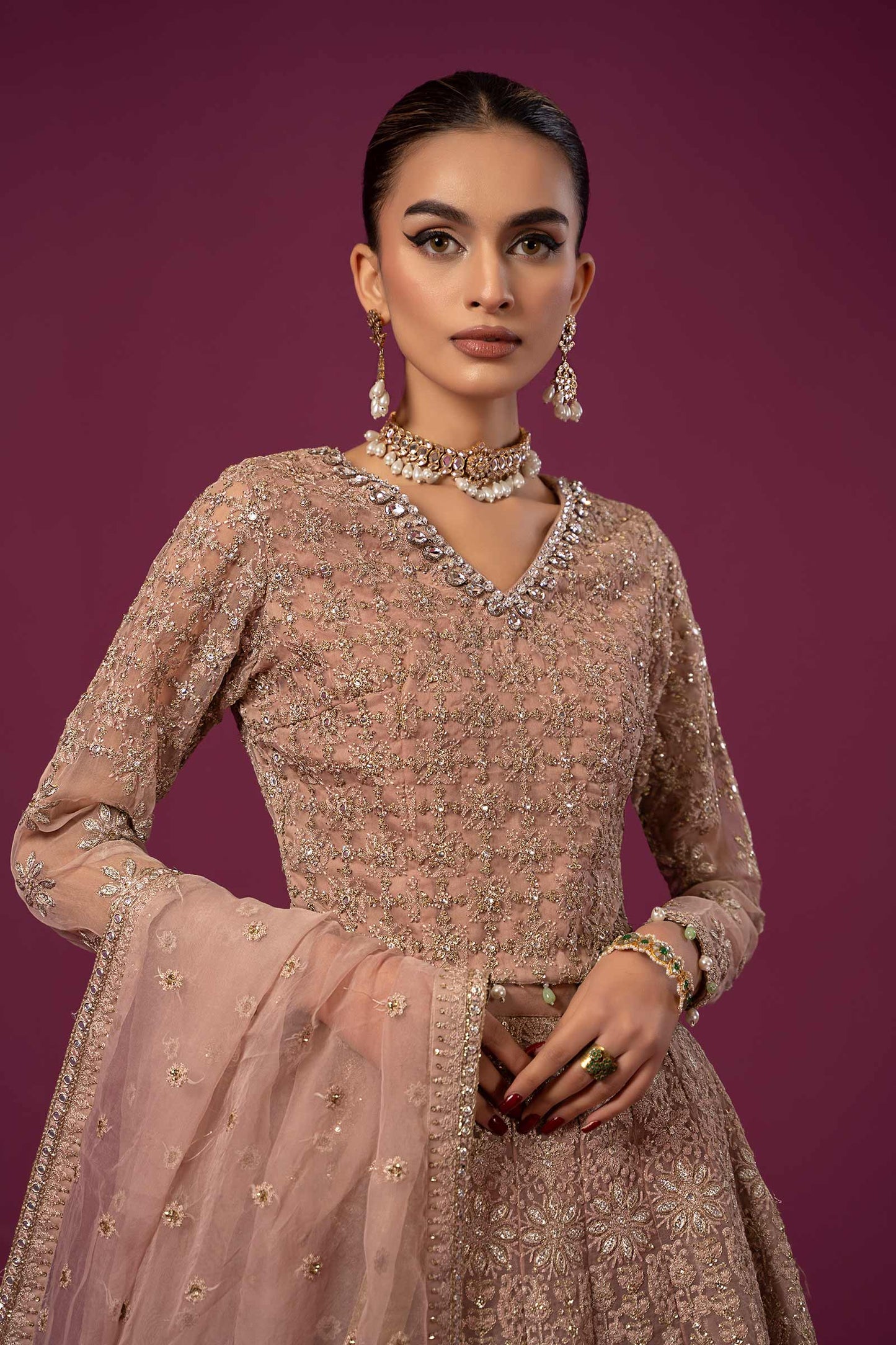 3 PIECE EMBROIDERED ORGANZA SUIT | SF-EF24-02