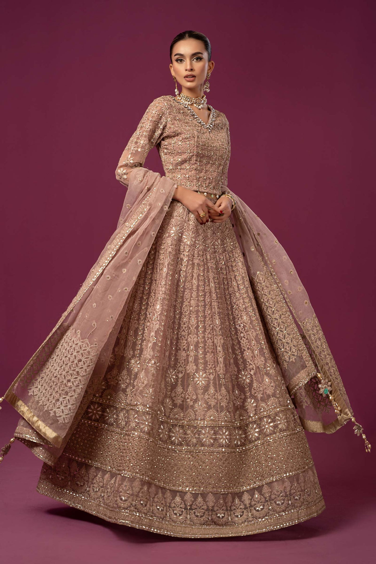 3 PIECE EMBROIDERED ORGANZA SUIT | SF-EF24-02