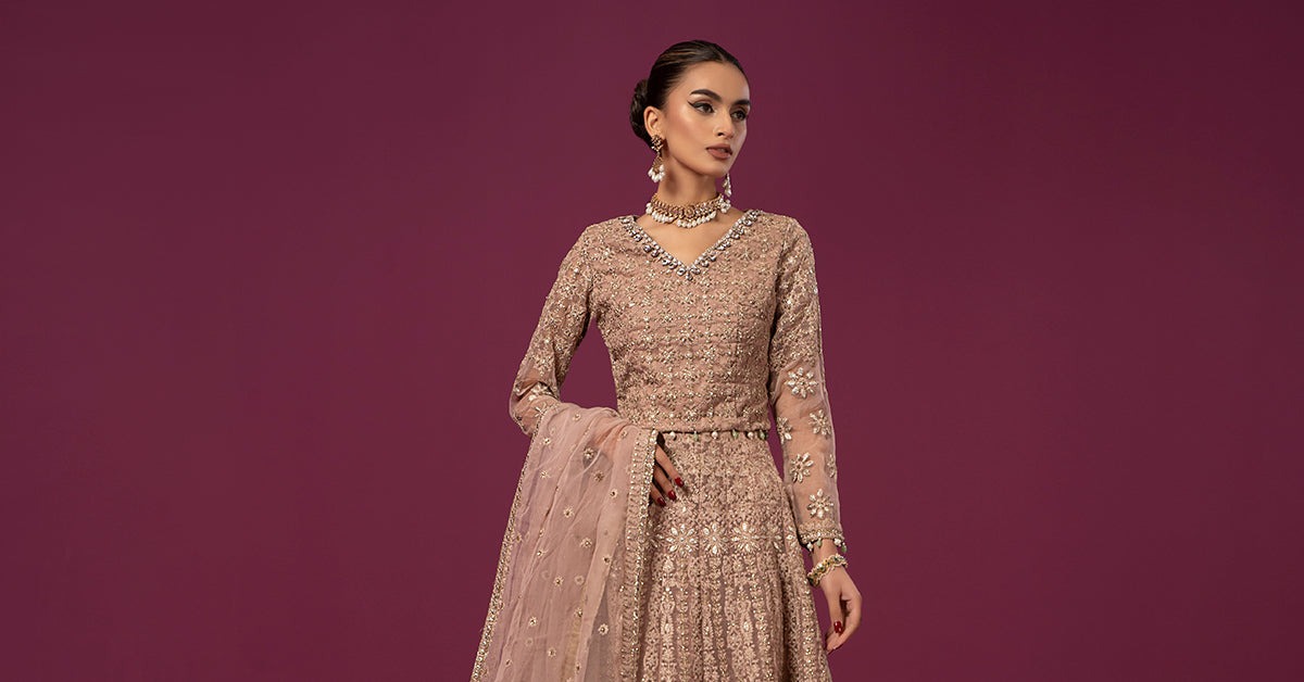 3 PIECE EMBROIDERED ORGANZA SUIT | SF-EF24-02