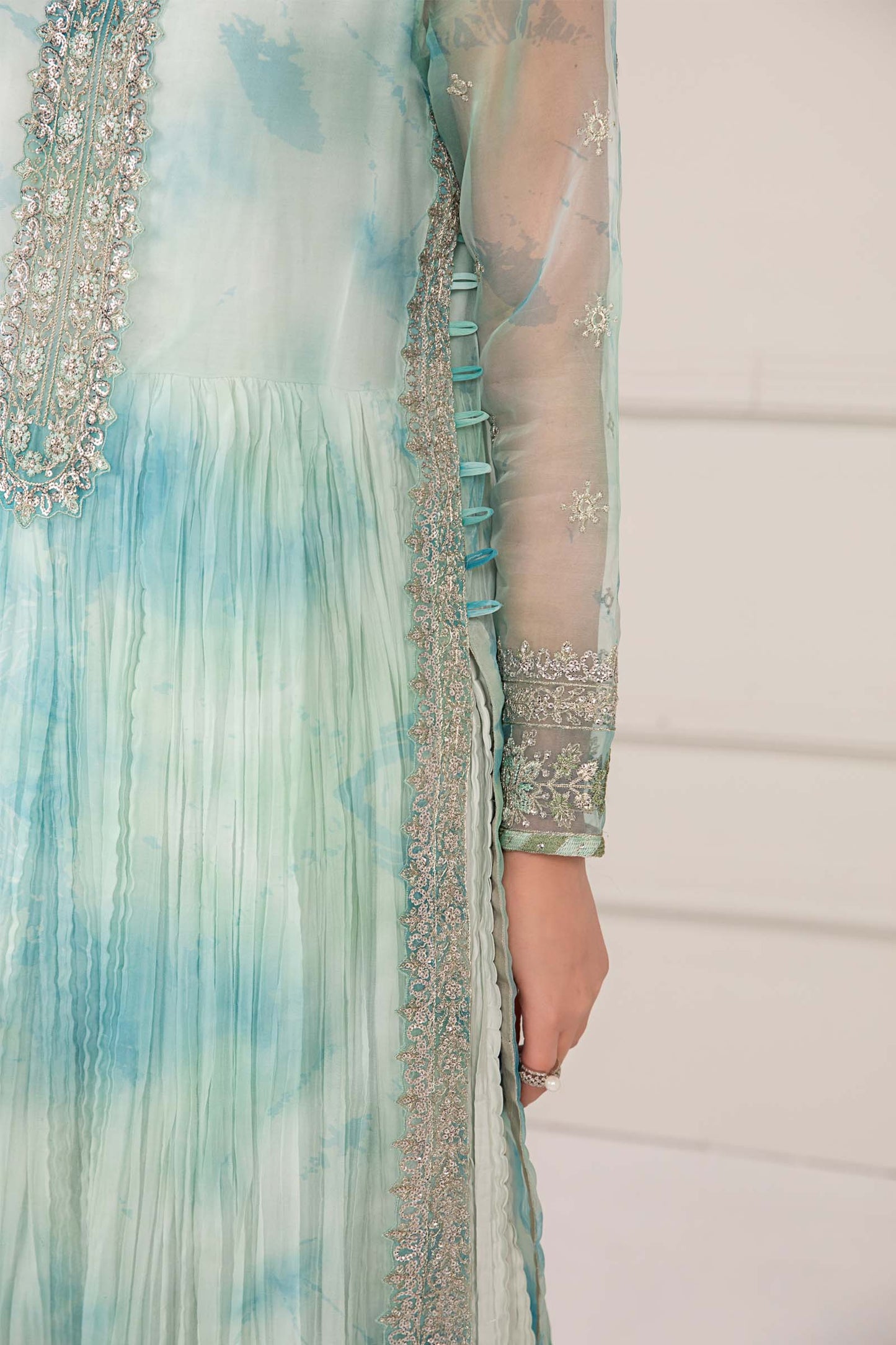 3 PIECE EMBROIDERED ORGANZA SUIT | SF-EF24-20