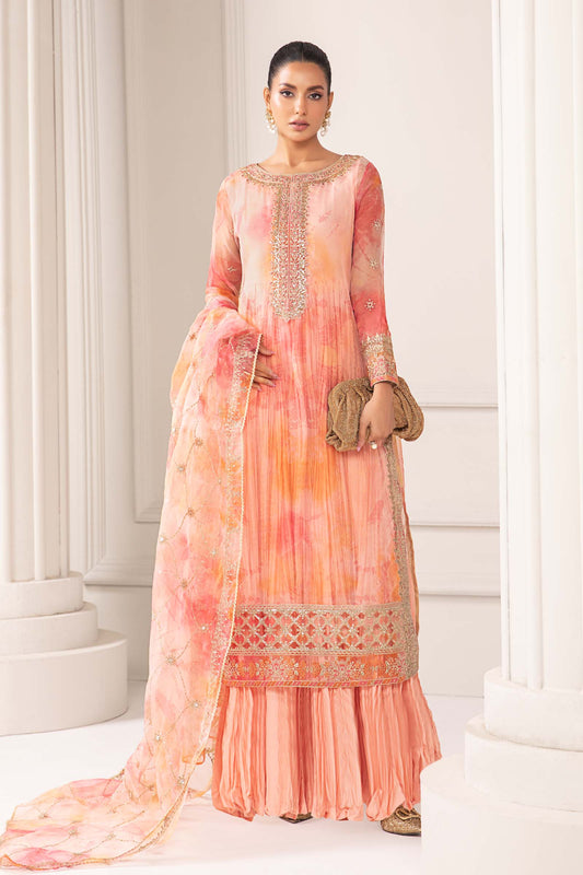 3 PIECE EMBROIDERED ORGANZA SUIT | SF-EF24-20