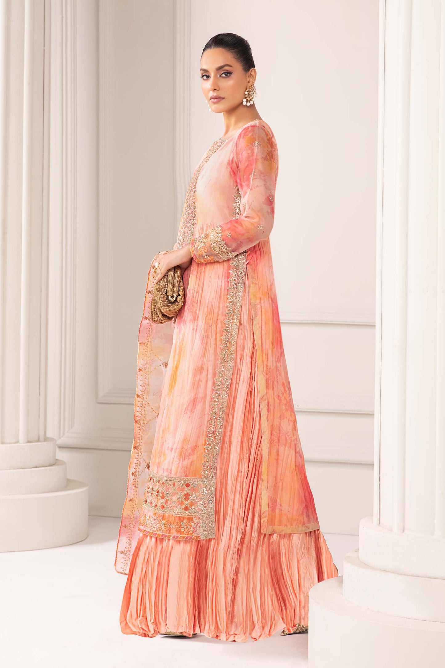 3 PIECE EMBROIDERED ORGANZA SUIT | SF-EF24-20