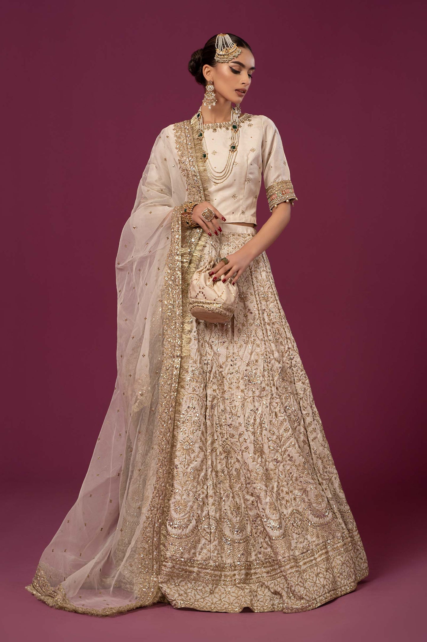 3 PIECE EMBROIDERED RAW SILK SUIT | SF-EF24-26