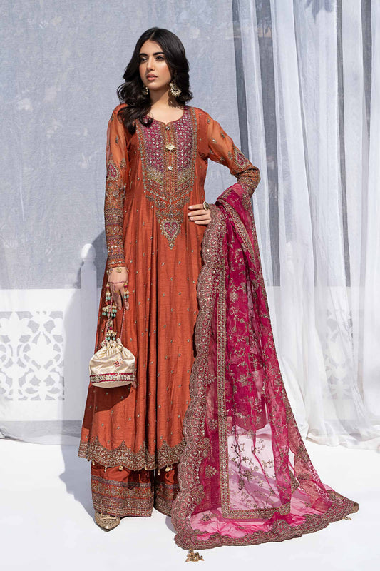 3 PIECE EMBROIDERED RAW SILK SUIT | SF-EF24-06