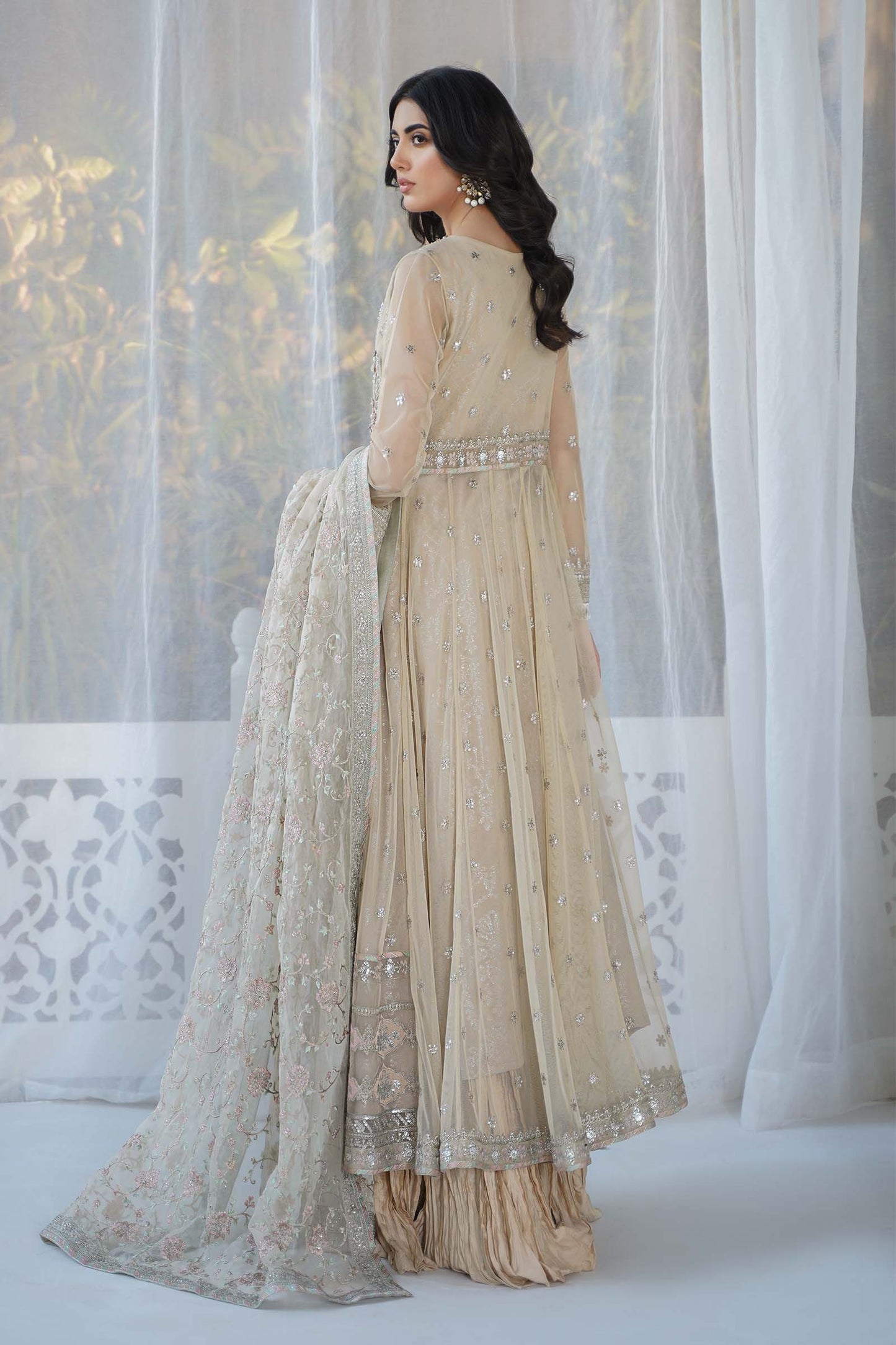 3 PIECE EMBROIDERED NET SUIT | SF-EF24-18