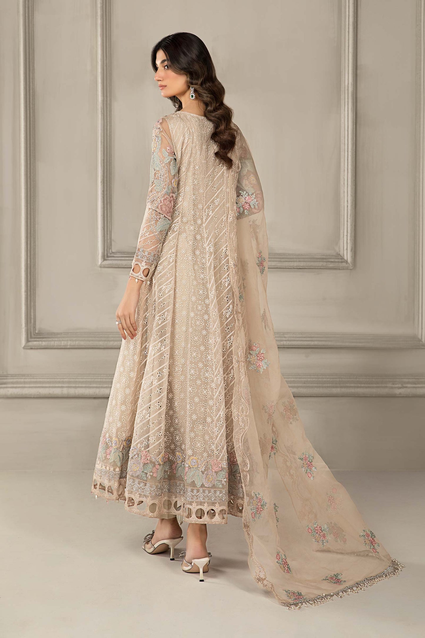 3 PIECE EMBROIDERED ORGANZA SUIT | SF-EF24-03