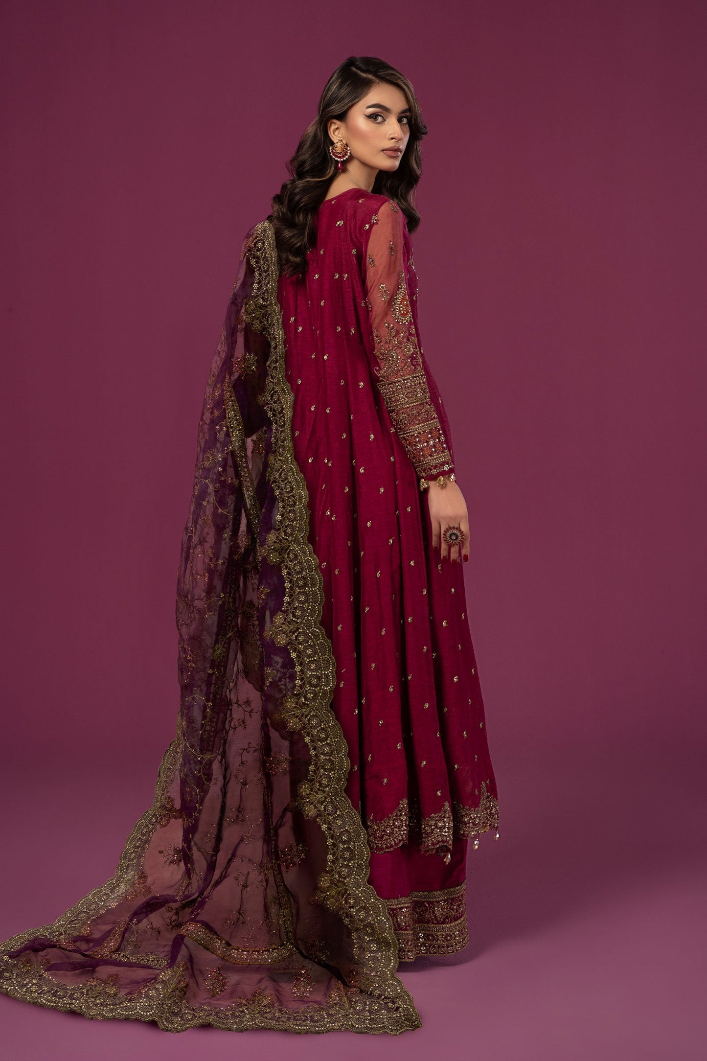 3 PIECE EMBROIDERED RAW SILK SUIT | SF-EF24-06