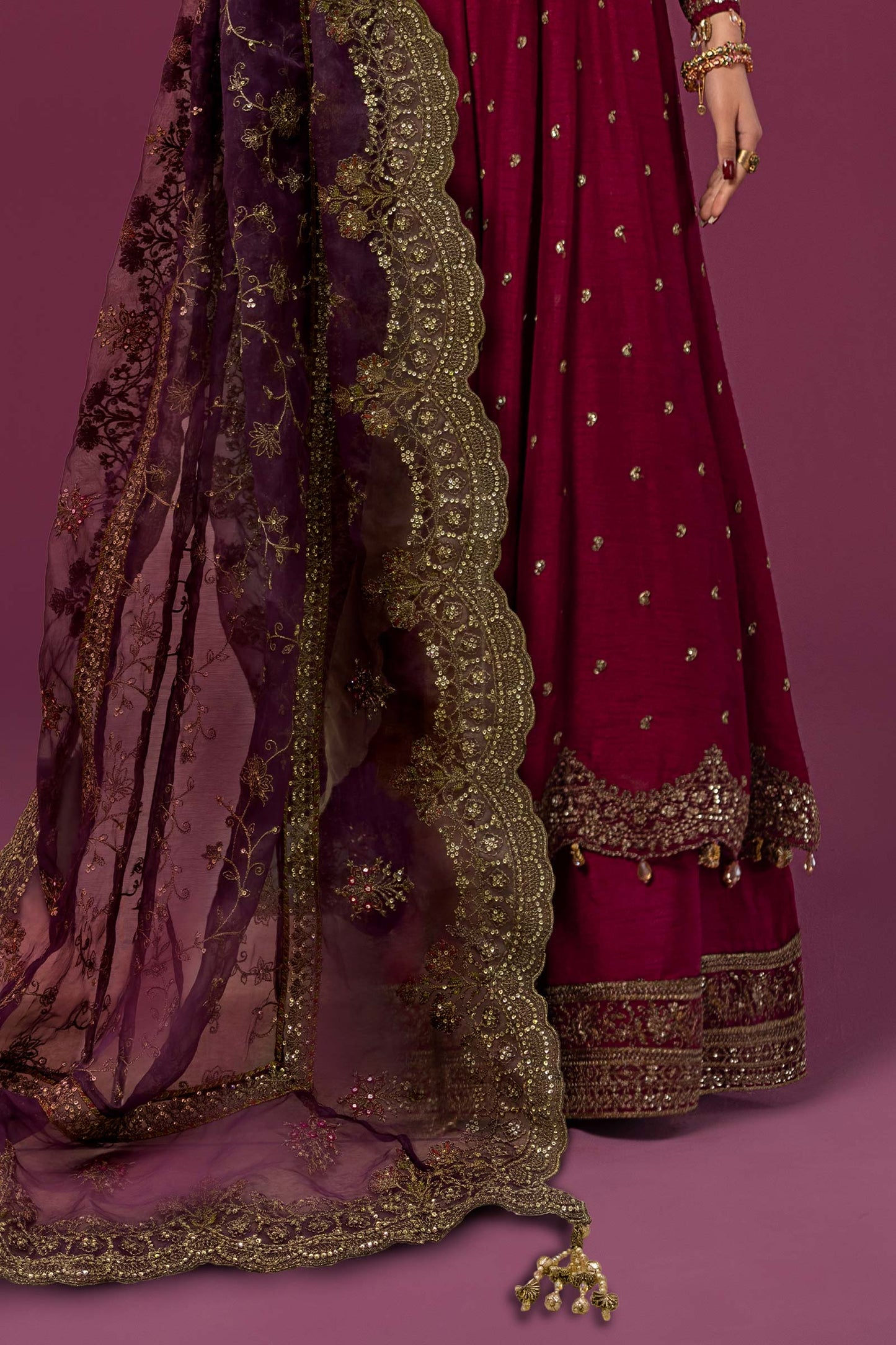 3 PIECE EMBROIDERED RAW SILK SUIT | SF-EF24-06