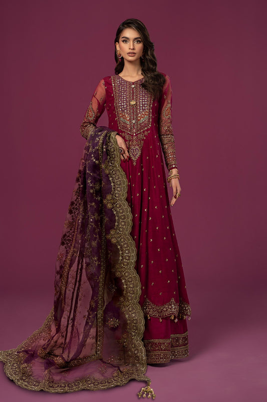 3 PIECE EMBROIDERED RAW SILK SUIT | SF-EF24-06