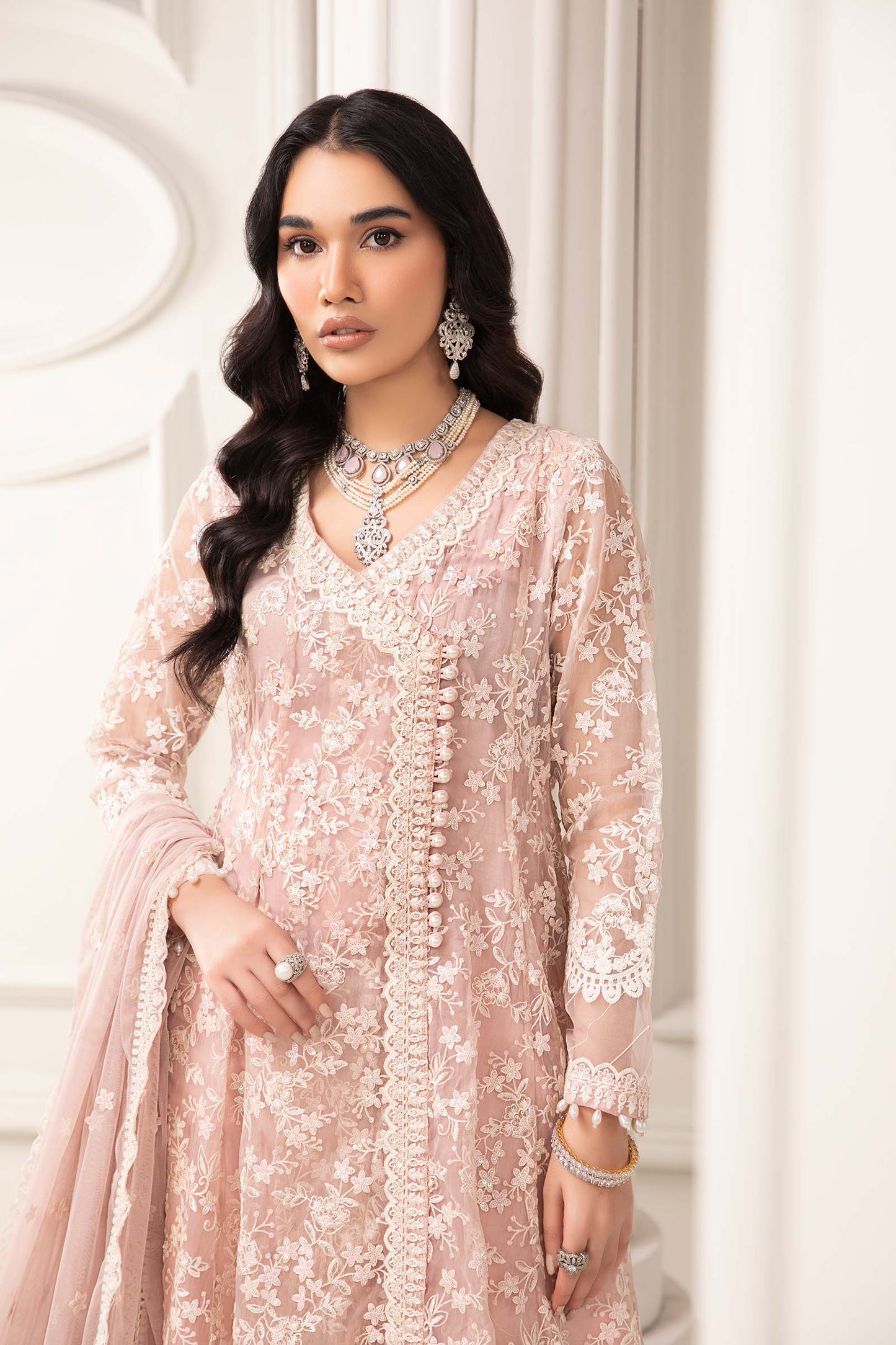 3 PIECE EMBROIDERED ORGANZA SUIT | SF-EF24-09