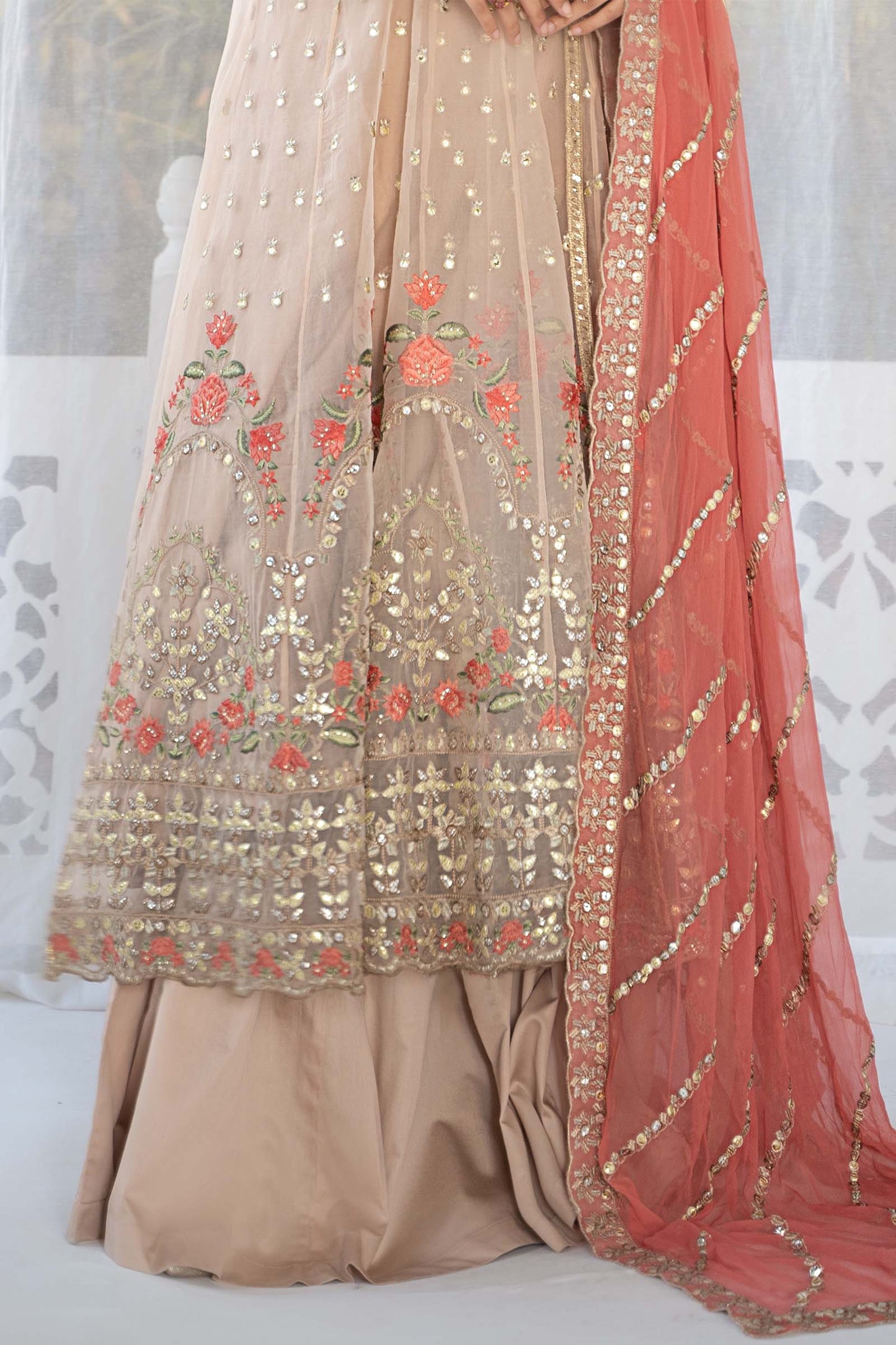 3 PIECE EMBROIDERED ORGANZA SUIT | SF-EF24-38