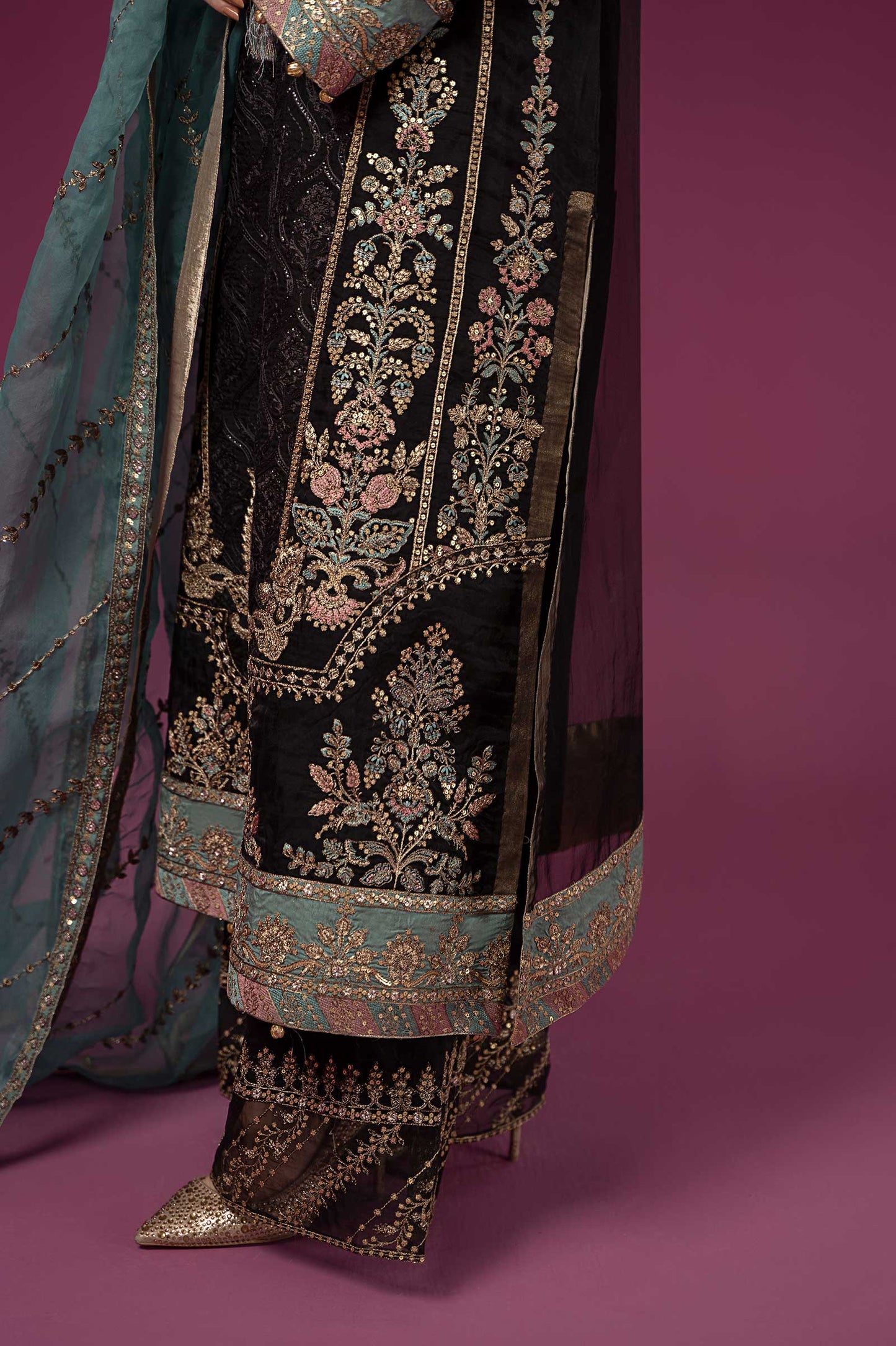 3 PIECE EMBROIDERED ORGANZA SUIT | SF-EF24-46