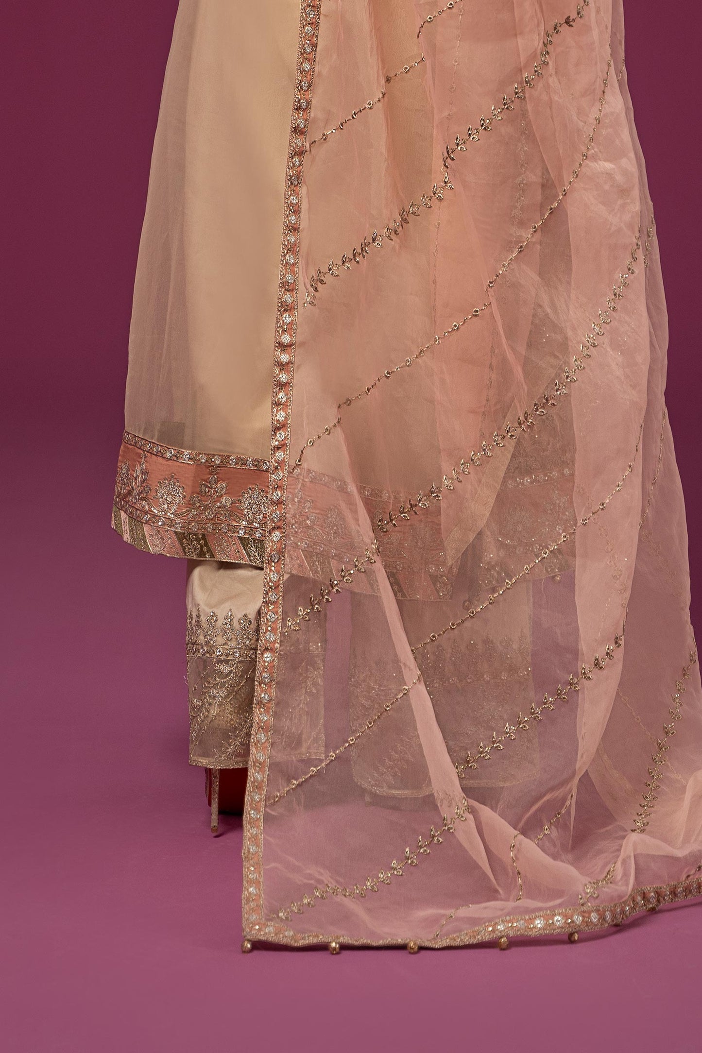 3 PIECE EMBROIDERED ORGANZA SUIT | SF-EF24-46