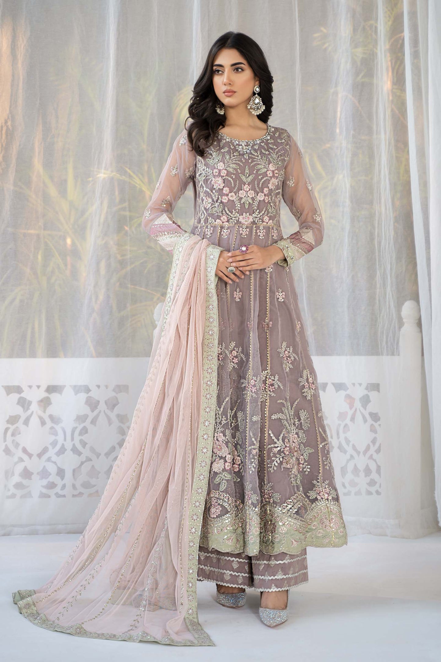 3 PIECE EMBROIDERED ORGANZA SUIT | SF-EF24-61