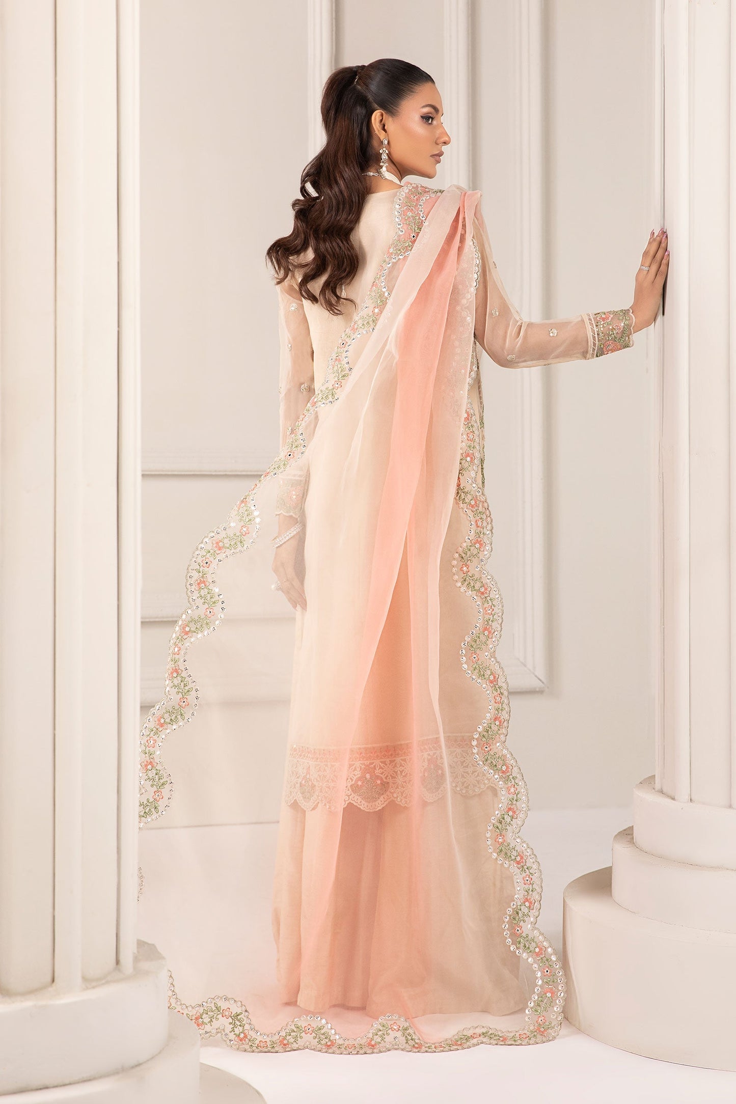 3 PIECE EMBROIDERED ORGANZA SUIT | SF-EF24-76