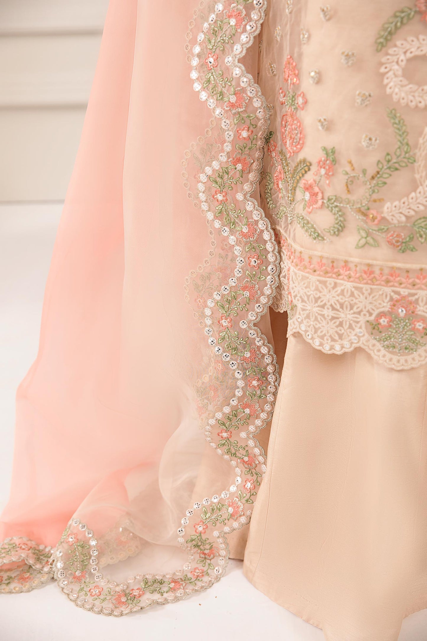 3 PIECE EMBROIDERED ORGANZA SUIT | SF-EF24-76