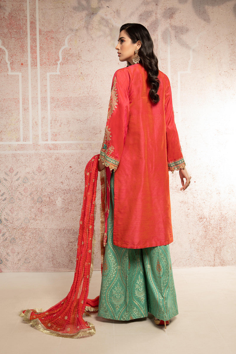 Suit Aqua and Salmon pink  BDS-2302