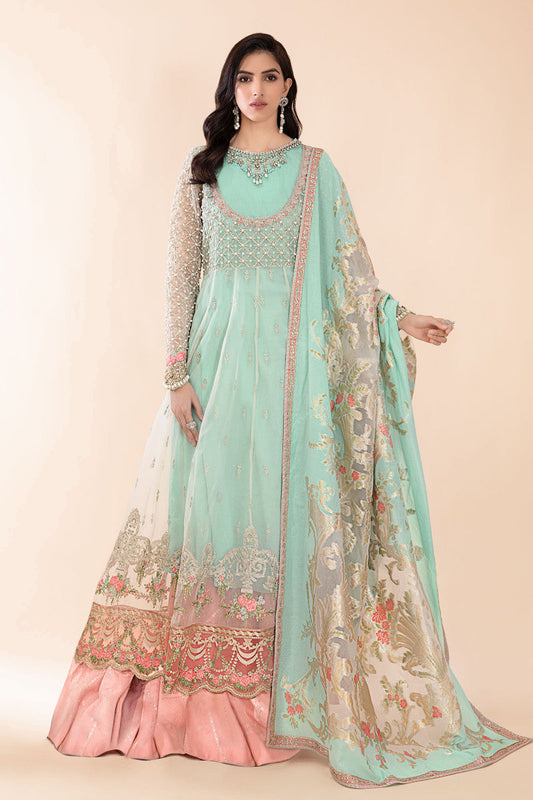 Suit Pearl White, Peach and Aqua BDS-2408