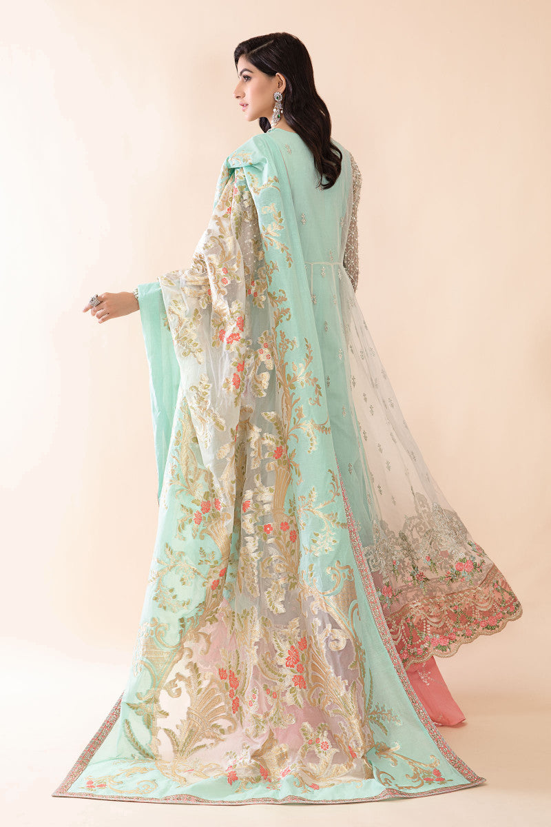 Suit Pearl White, Peach and Aqua BDS-2408