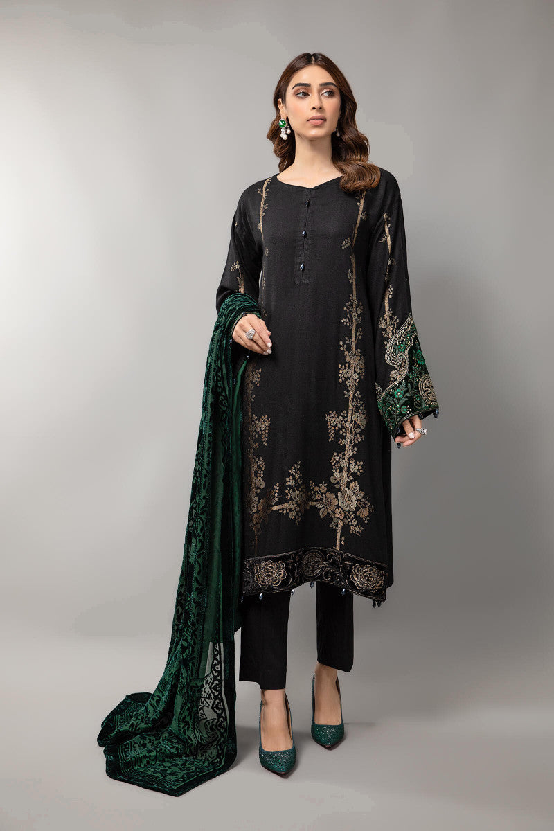 Suit DLS-907-Black and Emerald Green