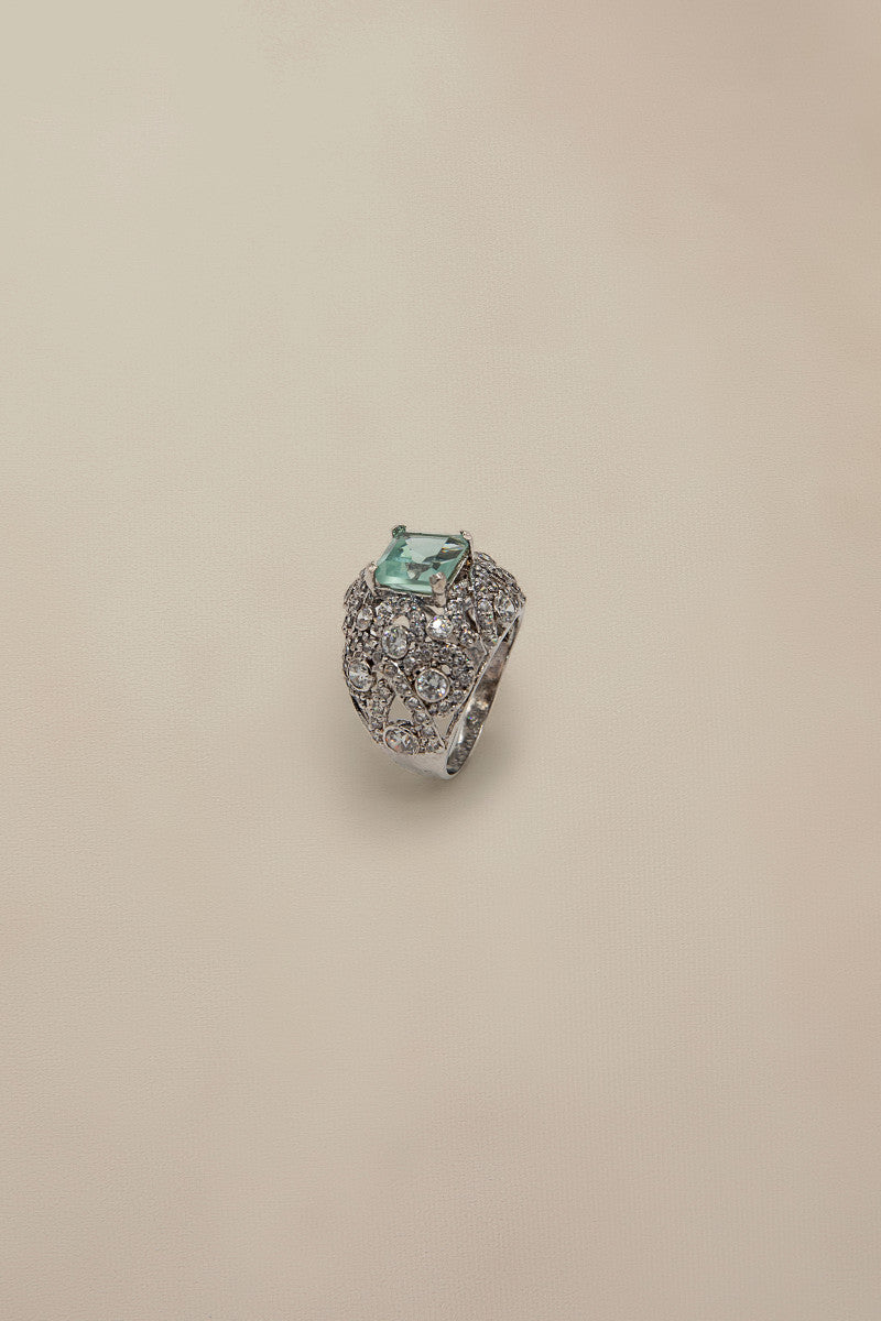 JRG-013 Teal and White Rhodium