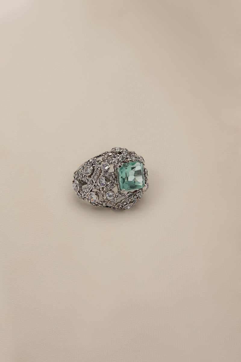 JRG-013 Teal and White Rhodium