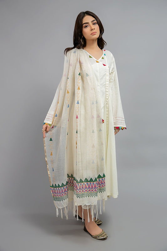 Dupatta MG-W20-13-Off White