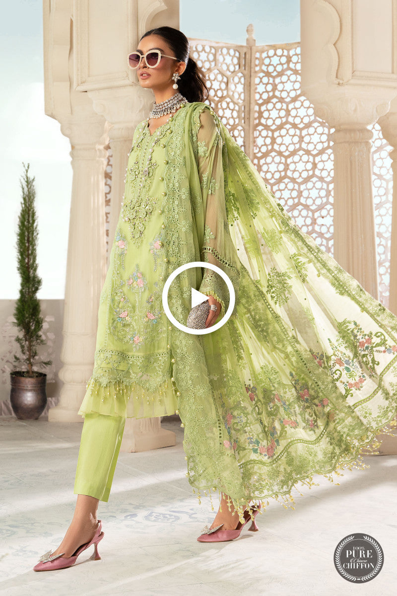 Unstitched Chiffon - MPC-22-207-Lime Green