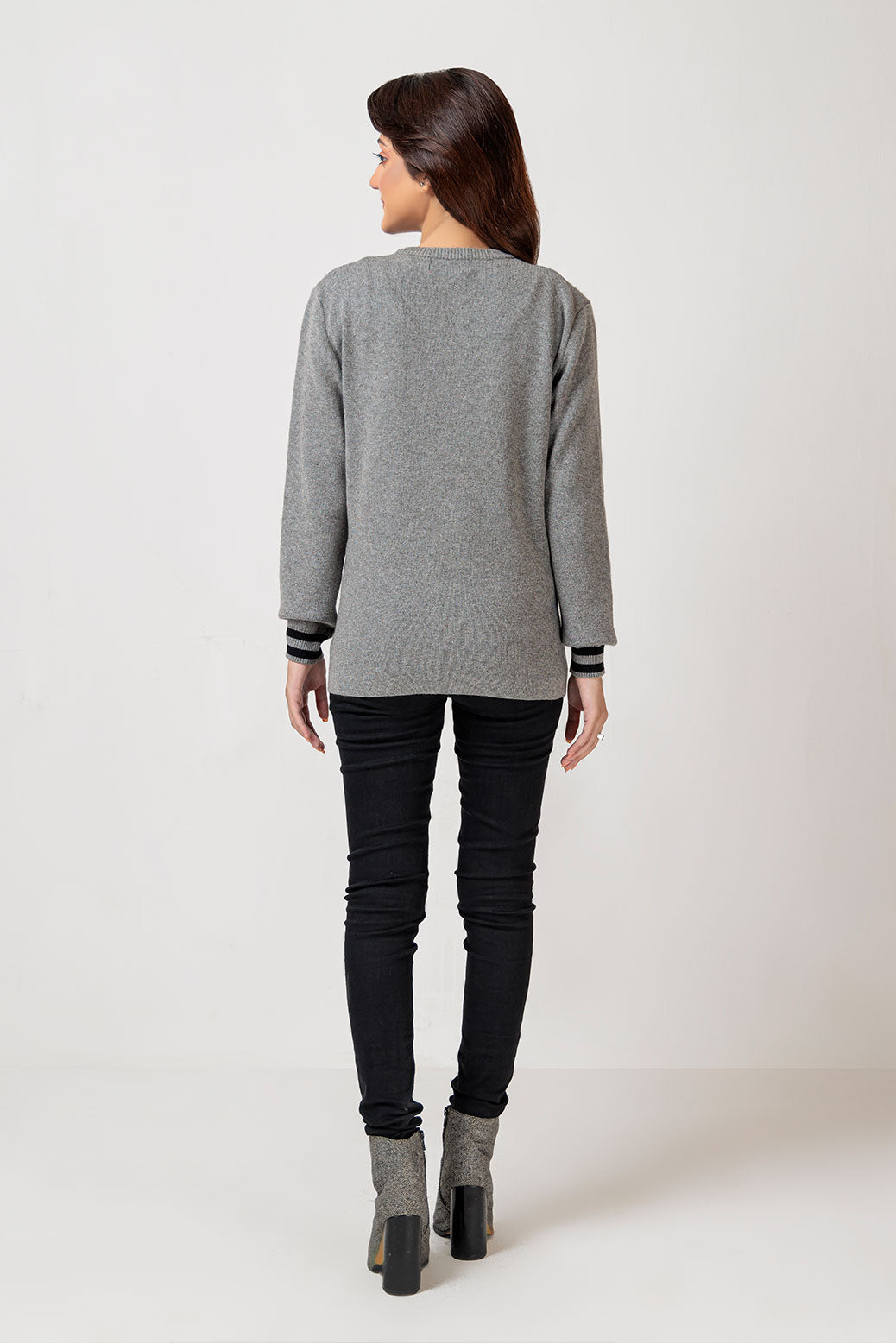 GRAY-ZIPPER FULL SLEEVE-SWEATERS (22V-012-64)